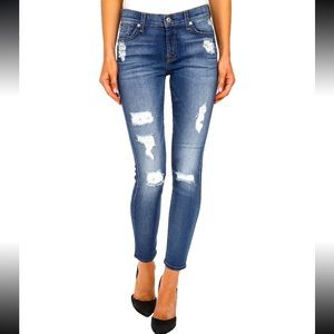 7 for all Mankind Seven Denim Jeans Sz 24 Distressed Look, Amazing condition